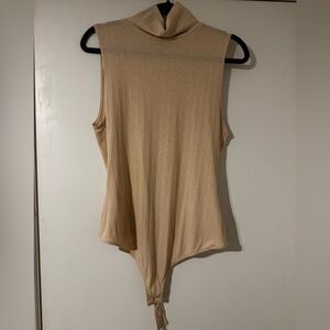 Chic Sleeveless Tan Bodysuit